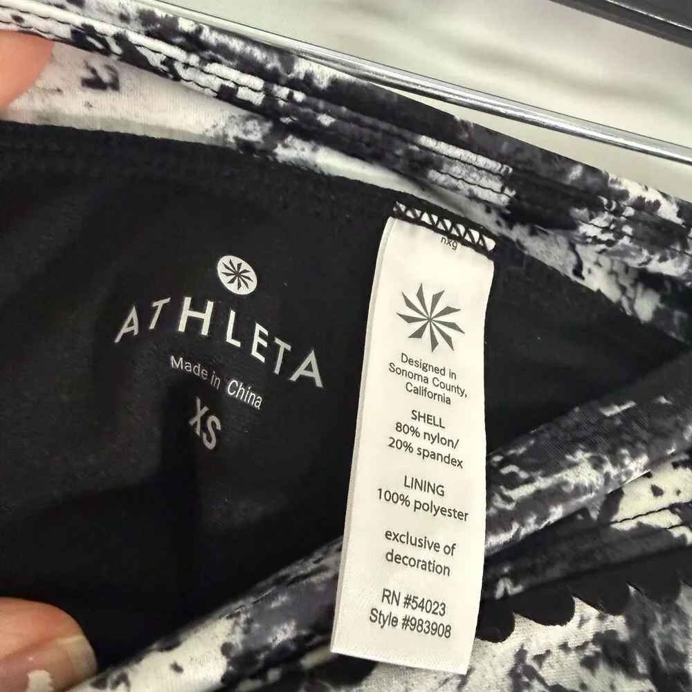Athleta Swim Bottom Women's XS White Black Pull On Stretch Pool